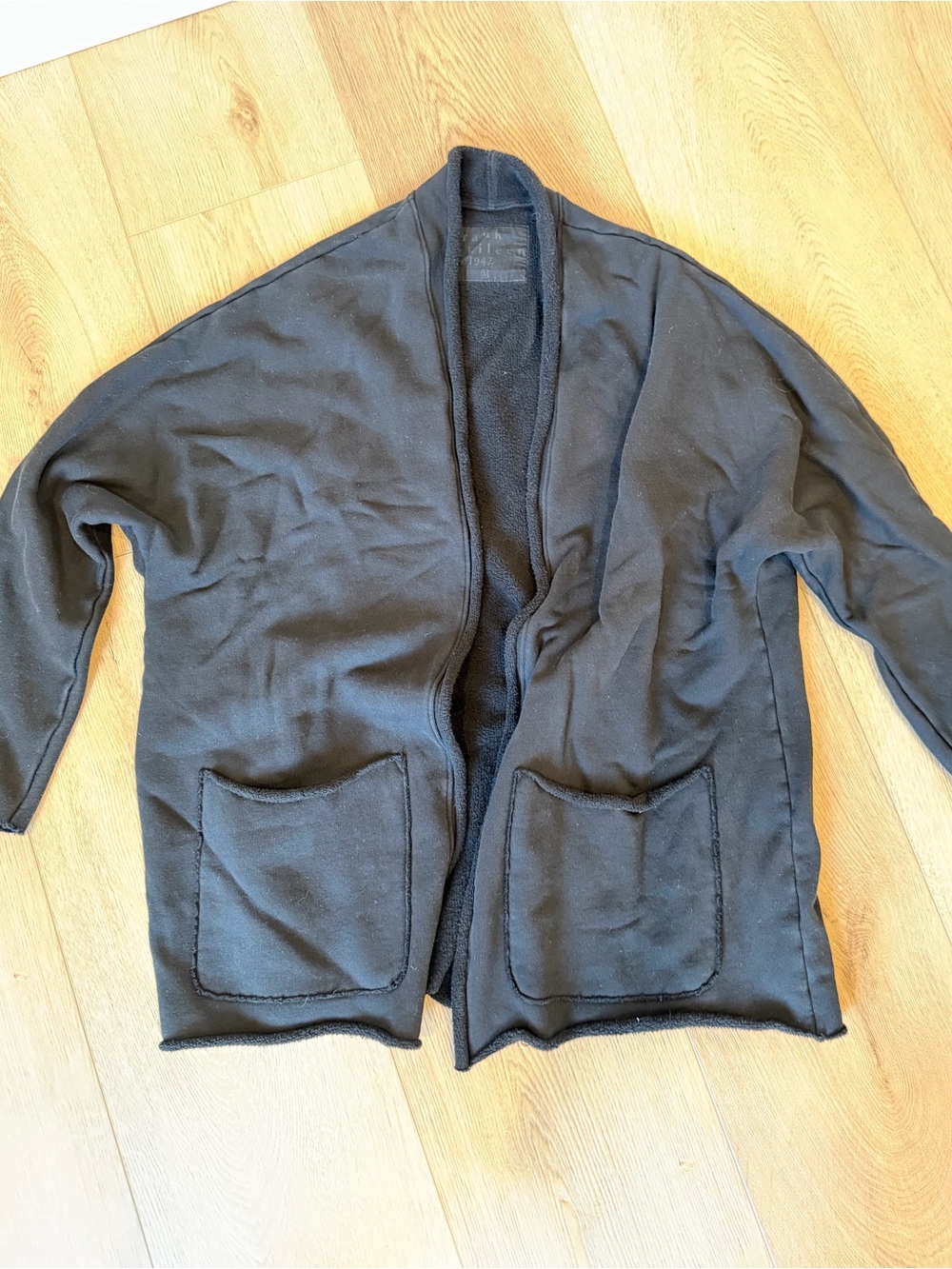 Frank & Eileen Black Open-Front Cardigan Sweater